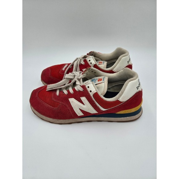 New Balance 574 Rainbow Pack Mens Size 8.5 D Red Suede Classic Sneakers - Picture 3 of 7